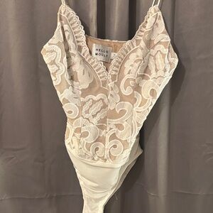 Hello Molly Ivory Floral Lace Bodysuit